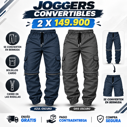 Joggers Cargo Bermuda Doble Uso Drill Premium